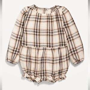 NWOT Old Navy Plaid Romper 12-18 months